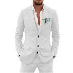 Karl | Men's Two-Piece Wedding Guest Suit, Classic Blazer and Trousers | Bella Blue | Mint Green