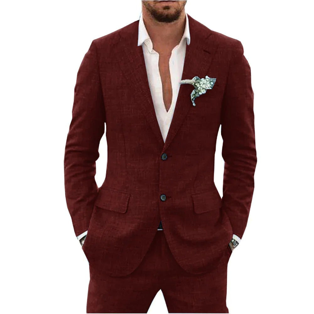 Karl | Men's Two-Piece Wedding Guest Suit, Classic Blazer and Trousers | Bella Blue | Mint Green