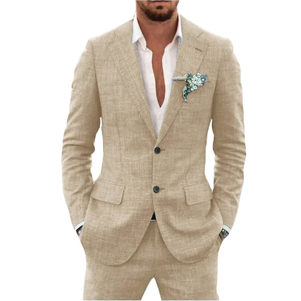 Karl | Men's Two-Piece Wedding Guest Suit, Classic Blazer and Trousers | Bella Blue | Mint Green