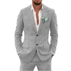 Karl | Men's Two-Piece Wedding Guest Suit, Classic Blazer and Trousers | Bella Blue | Mint Green