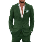 Karl | Men's Two-Piece Wedding Guest Suit, Classic Blazer and Trousers | Bella Blue | Mint Green