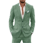 Karl | Men's Two-Piece Wedding Guest Suit, Classic Blazer and Trousers | Bella Blue | Mint Green