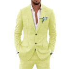 Karl | Men's Two-Piece Wedding Guest Suit, Classic Blazer and Trousers | Bella Blue | Mint Green