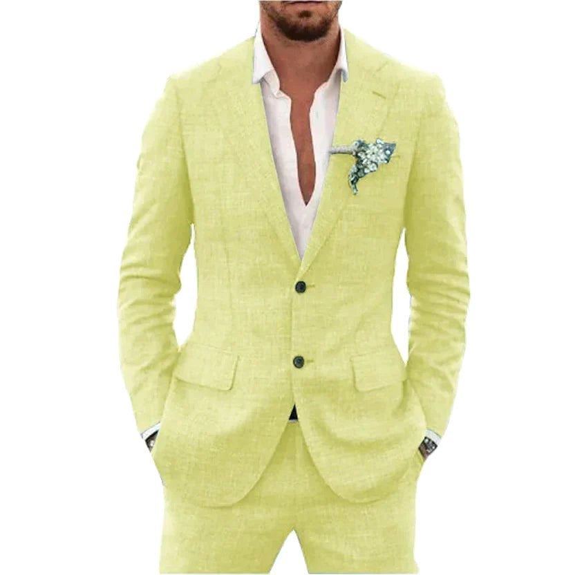 Karl | Men's Two-Piece Wedding Guest Suit, Classic Blazer and Trousers | Bella Blue | Mint Green