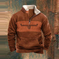 Kieran | Men's Fleece Quarter-Zip Western Pullover, Sherpa-Lined Jumper | Bella Blue