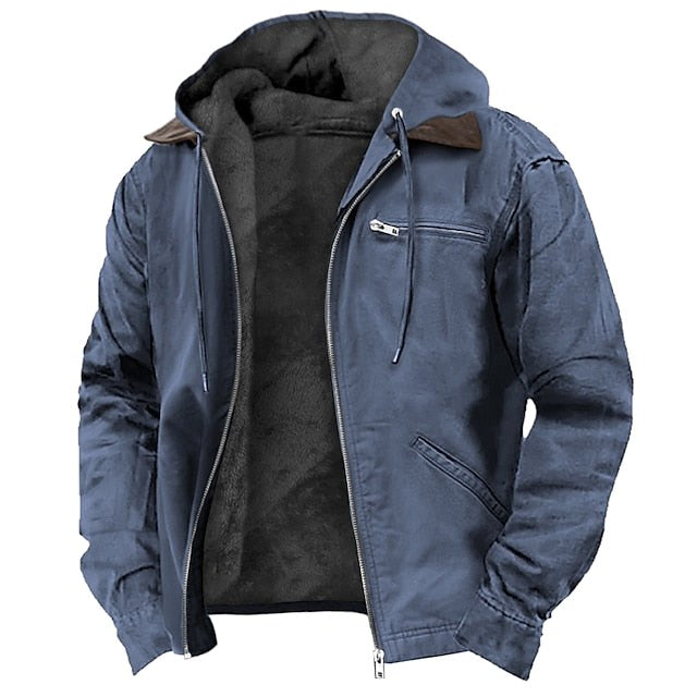 Kieran | Men's Hooded Polar Jacket, Lightweight Transitional Jacket | Bella Blue