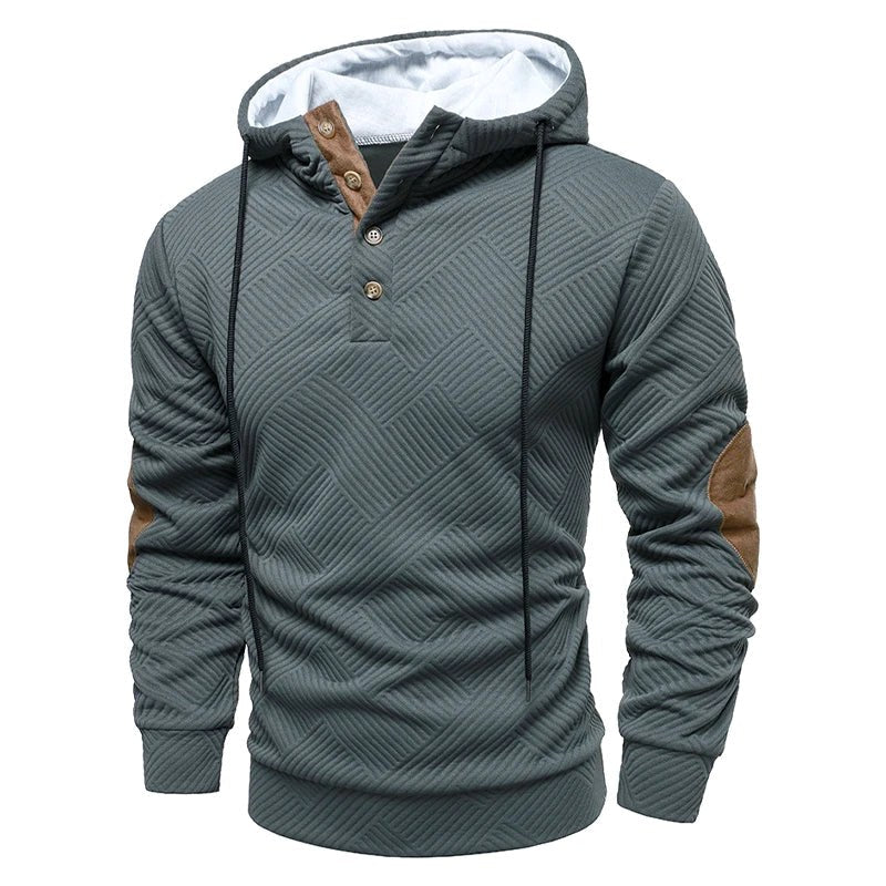 Konrad | Men's Jumper with Textured Weave, Elegant Men's Jumper | Bella Blue | Grey