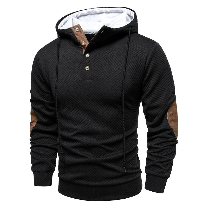 Konrad | Men's Jumper with Textured Weave, Elegant Men's Jumper | Bella Blue | Grey