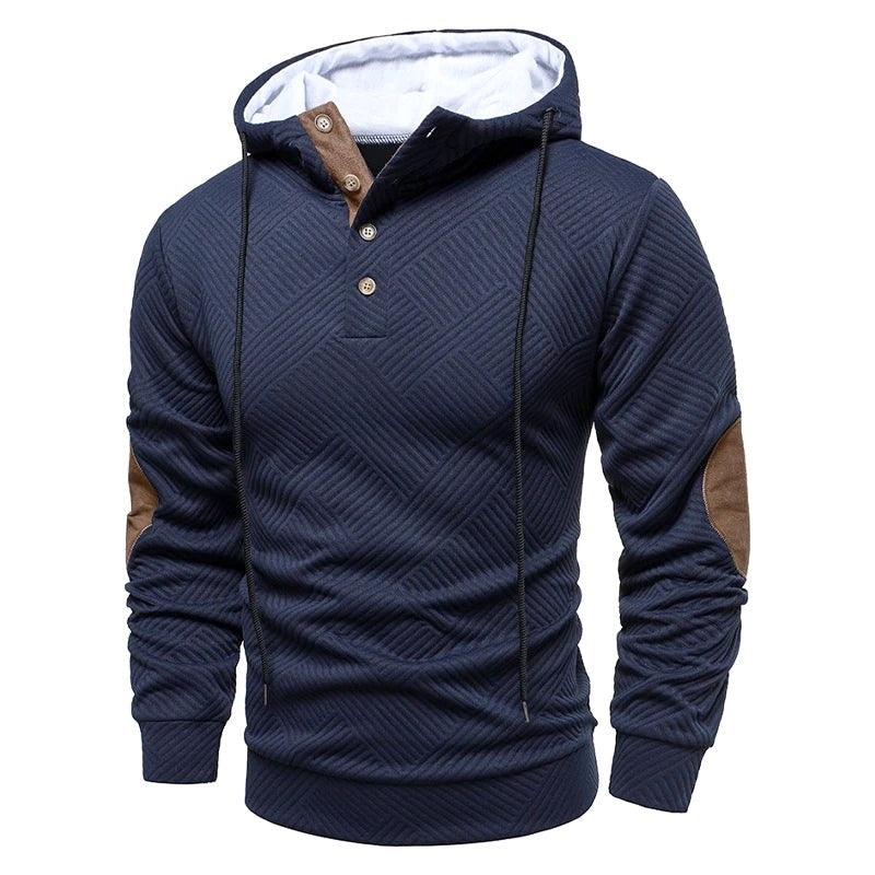 Konrad | Men's Jumper with Textured Weave, Elegant Men's Jumper | Bella Blue | Grey