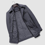 Kurt | Men's Wool Coat with Structured Cut, Elegant Wool Coat for Autumn | Bella Blue | Grey