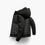 Kyle | Men's Hooded Down Jacket with Quilted Panels, Insulated Autumn Coat | Bella Blue