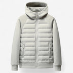 Kyle | Men's Hooded Down Jacket with Quilted Panels, Insulated Autumn Coat | Bella Blue
