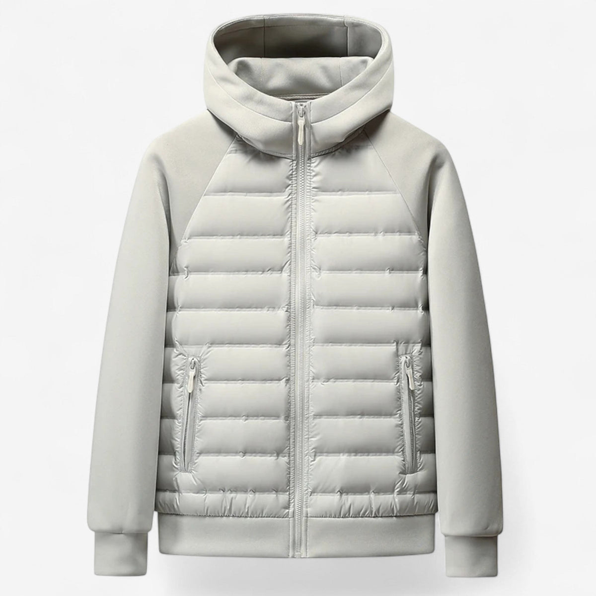 Kyle | Men's Hooded Down Jacket with Quilted Panels, Insulated Autumn Coat | Bella Blue