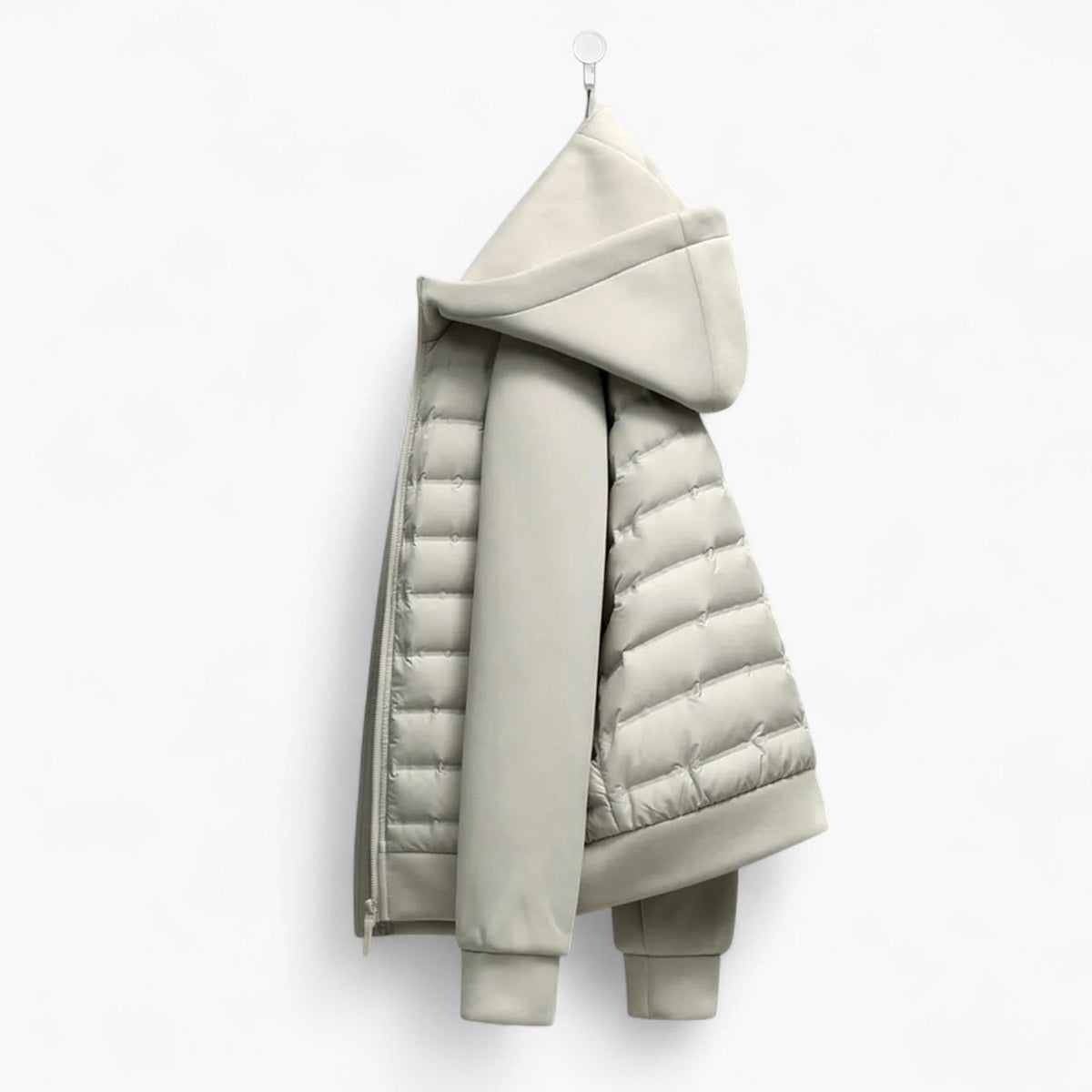 Kyle | Men's Hooded Down Jacket with Quilted Panels, Insulated Autumn Coat | Bella Blue