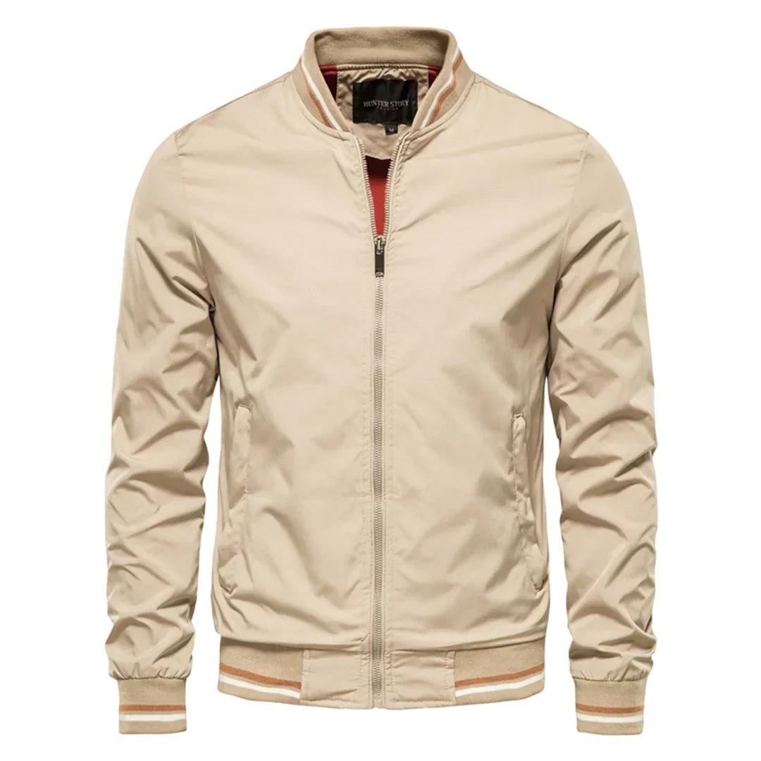 Lachlan | Men's Bomber Jacket with Front Zip and Double Pockets, Lightweight Autumn Jacket | Bella Blue