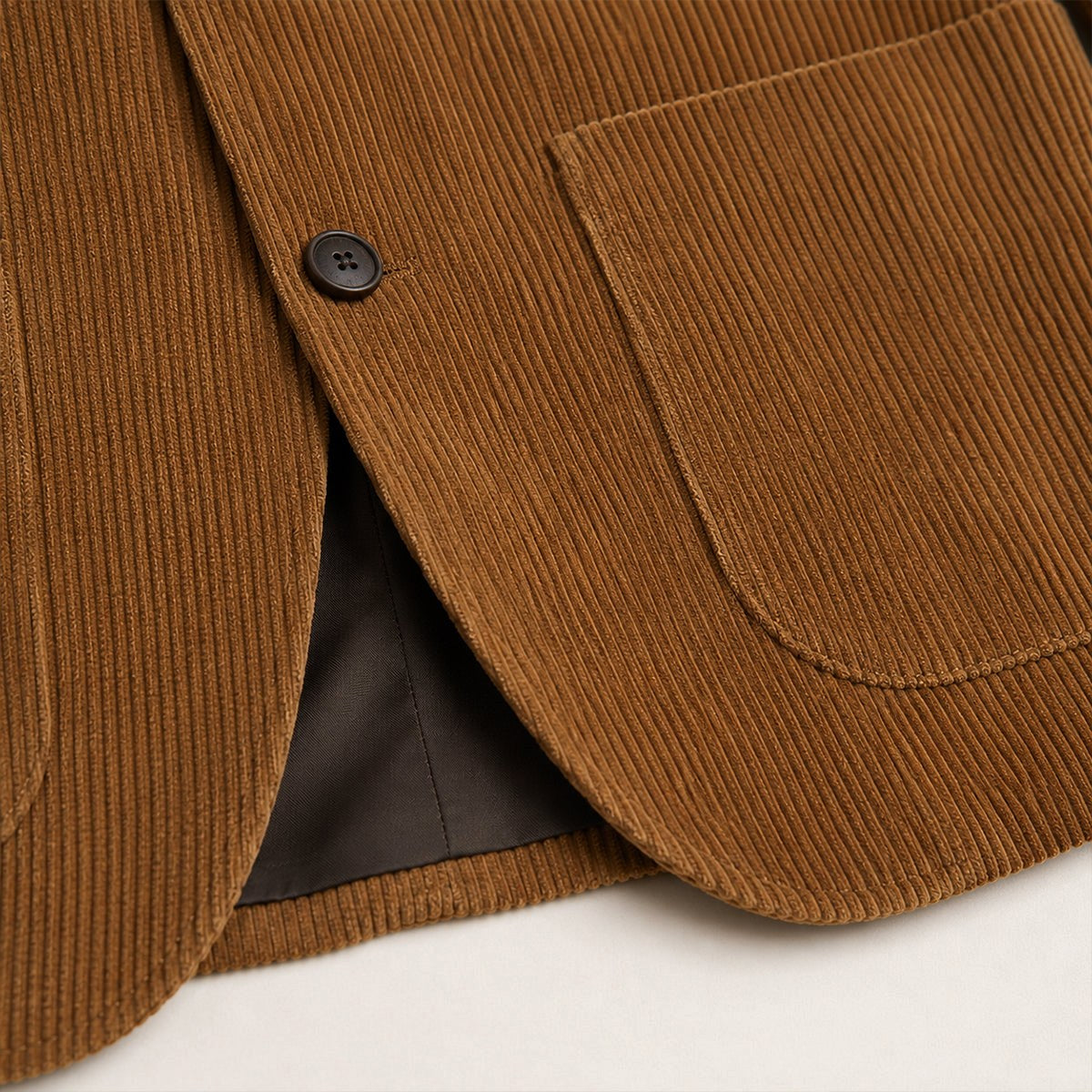 Landon | Men's Slim Fit Corduroy Blazer, Vintage-Inspired Jacket | Bella Blue