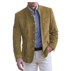 Landon | Women's Stand-Collar Jacket, Button-Front Blazer | Bella Blue