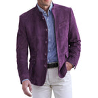 Landon | Women's Stand-Collar Jacket, Button-Front Blazer | Bella Blue