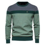 Lars | Men's Jumper with Classic Cut, Soft Cotton Jumper | Bella Blue | Green