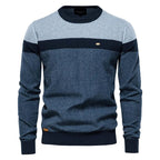 Lars | Men's Jumper with Classic Cut, Soft Cotton Jumper | Bella Blue | Green