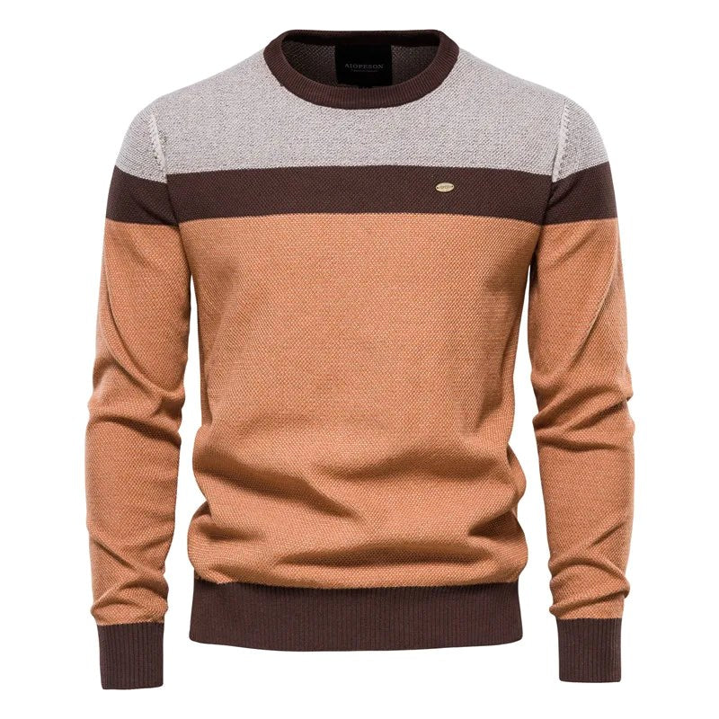 Lars | Men's Jumper with Classic Cut, Soft Cotton Jumper | Bella Blue | Green