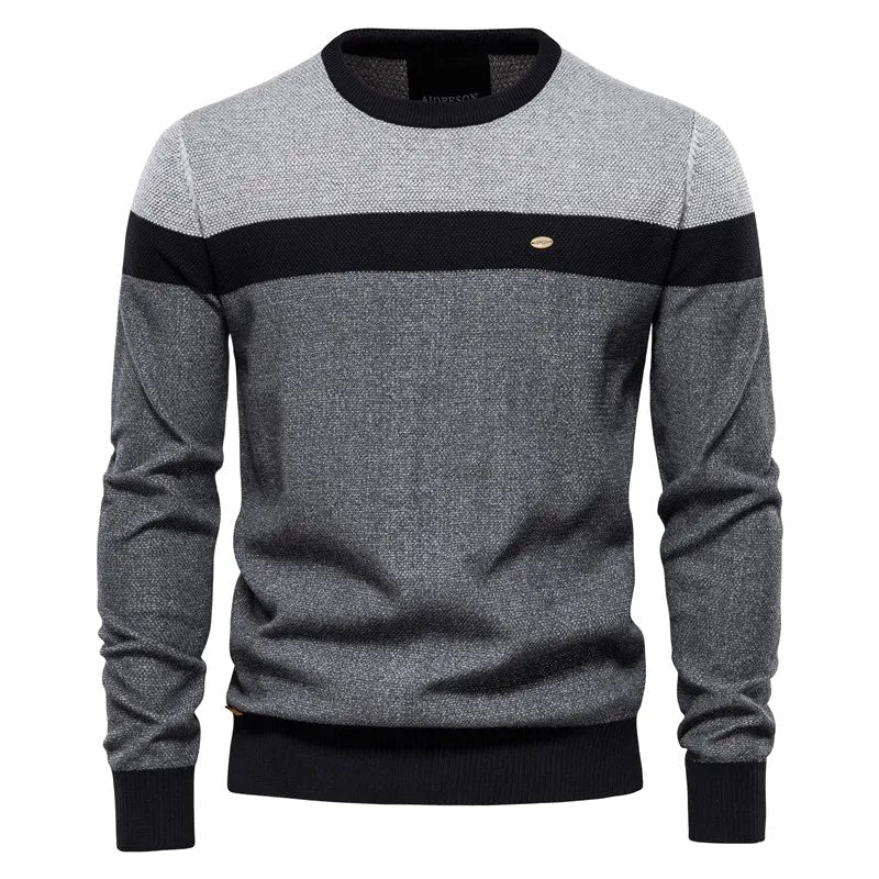 Lars | Men's Jumper with Classic Cut, Soft Cotton Jumper | Bella Blue | Green