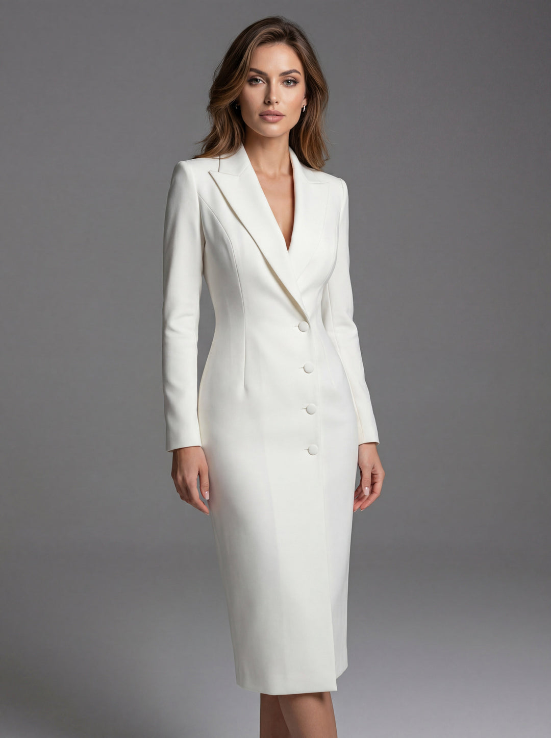 Laurine | Women's Tailored Midi Blazer Dress, Structured Midi Dress | Bella Blue
