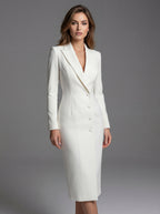Laurine | Women's Tailored Midi Blazer Dress, Structured Midi Dress | Bella Blue