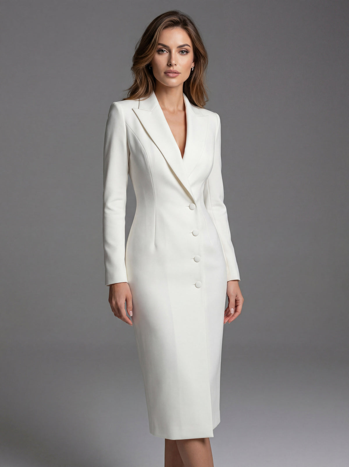 Laurine | Women's Tailored Midi Blazer Dress, Structured Midi Dress | Bella Blue