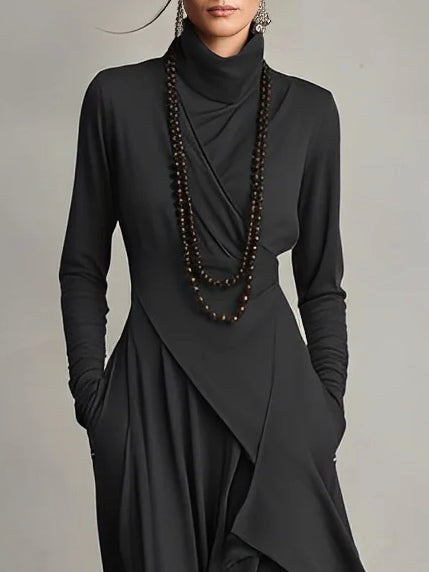 Layla | Women's High-Neck Maxi Dress, Flowing Occasion Dress | Bella Blue