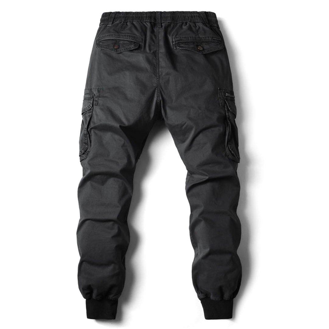 Leo | Men's Utility Cargo Trousers with Stretch Fit, Functional Pocket Trousers | Bella Blue | Khaki