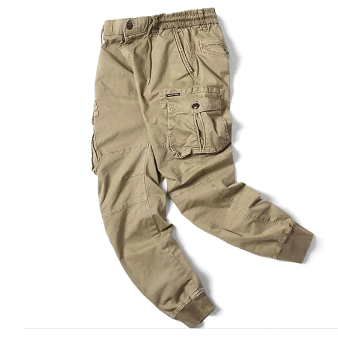 Leo | Men's Utility Cargo Trousers with Stretch Fit, Functional Pocket Trousers | Bella Blue | Green