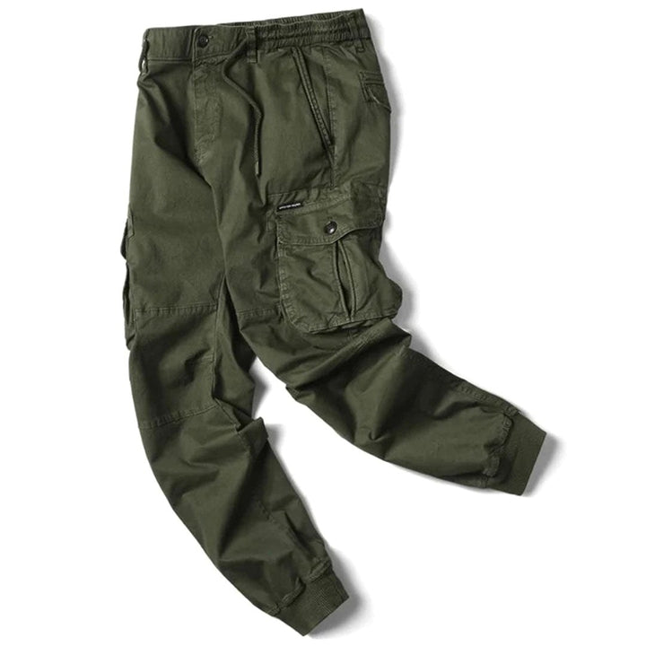 Leo | Men's Utility Cargo Trousers with Stretch Fit, Functional Pocket Trousers | Bella Blue | Light Grey