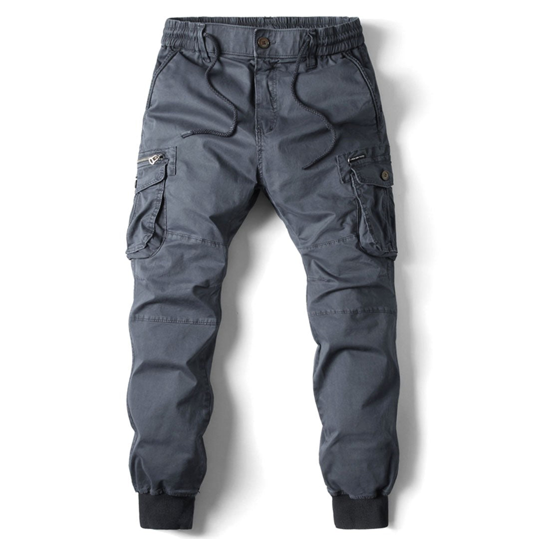 Leo | Men's Utility Cargo Trousers with Stretch Fit, Functional Pocket Trousers | Bella Blue