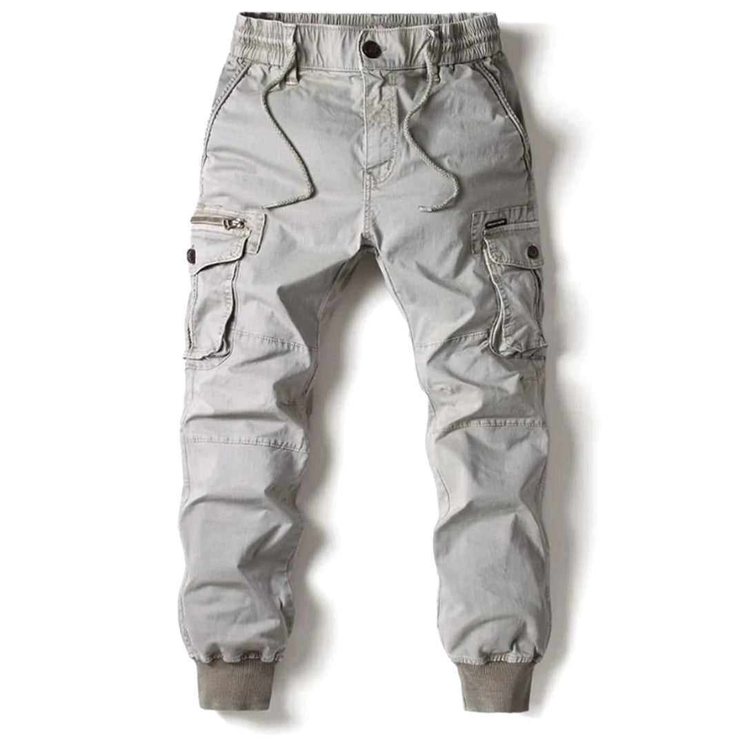 Leo | Men's Utility Cargo Trousers with Stretch Fit, Functional Pocket Trousers | Bella Blue