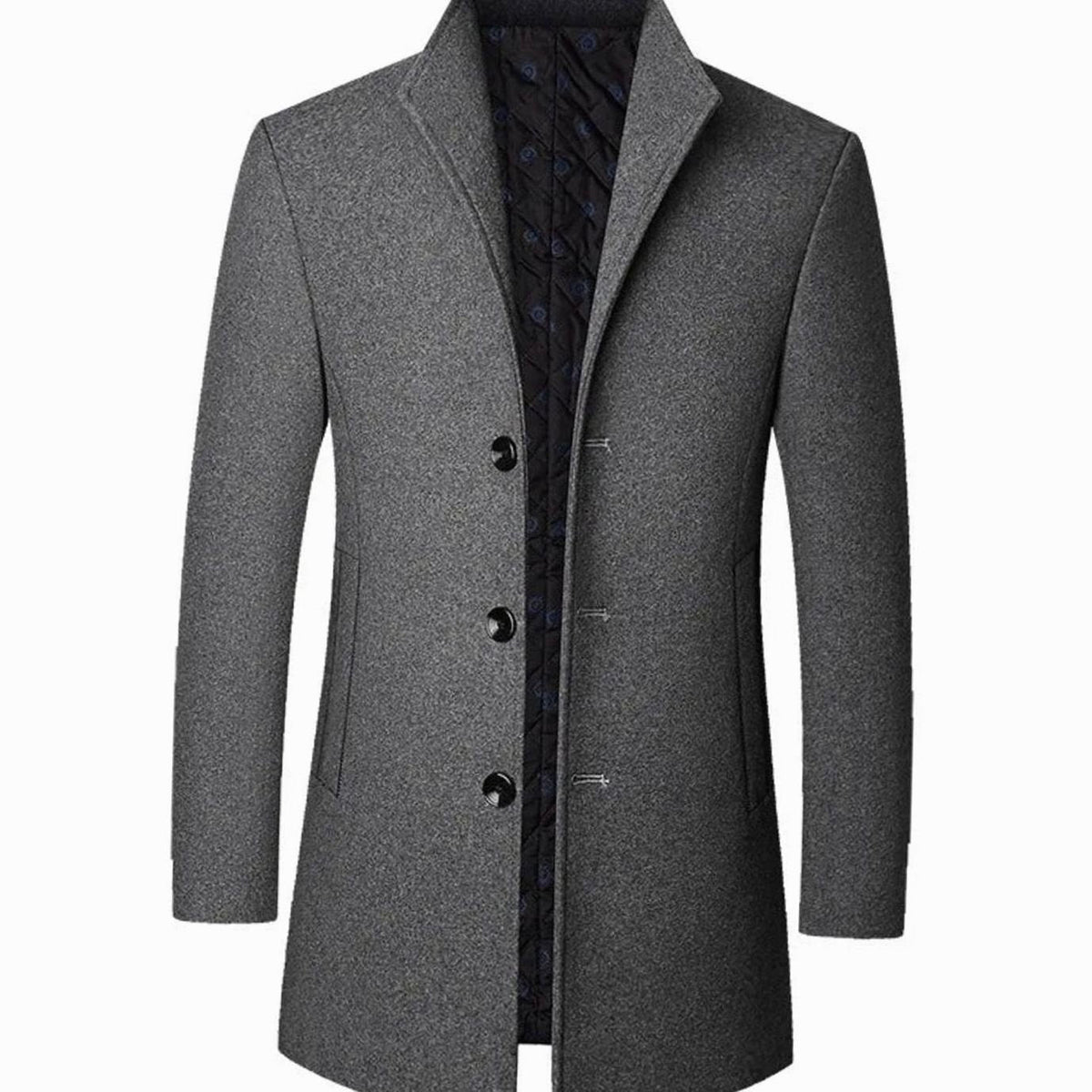 Leopold | Men's Wool Coat with Tailored Cut, Elegant Transitional Coat | Bella Blue | Brown
