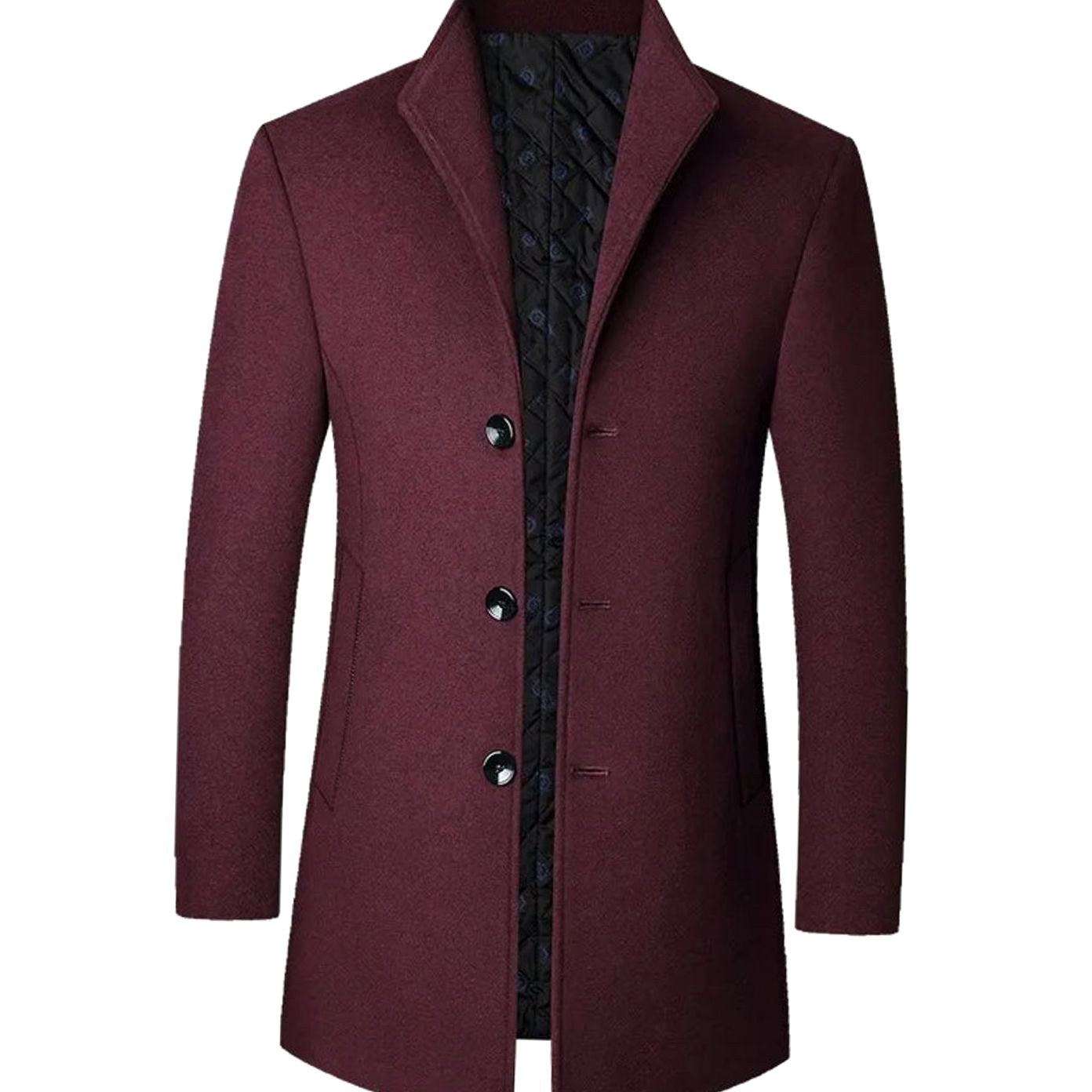 Leopold | Men's Wool Coat with Tailored Cut, Elegant Transitional Coat | Bella Blue | Brown