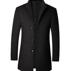 Leopold | Men's Wool Coat with Tailored Cut, Elegant Transitional Coat | Bella Blue | Brown