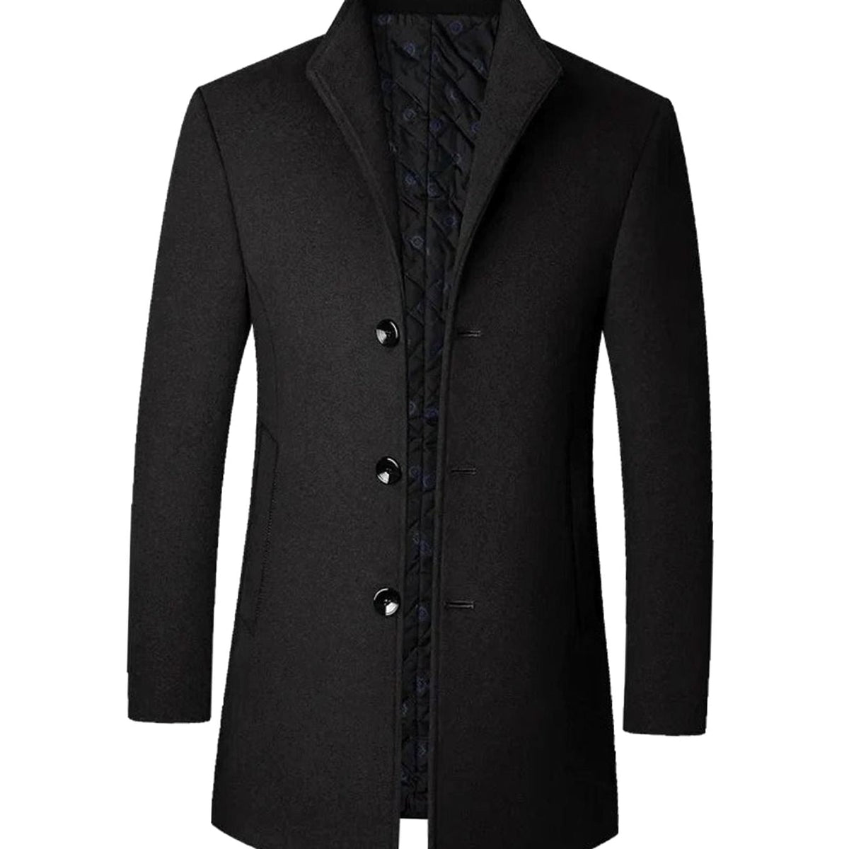 Leopold | Men's Wool Coat with Tailored Cut, Elegant Transitional Coat | Bella Blue | Brown