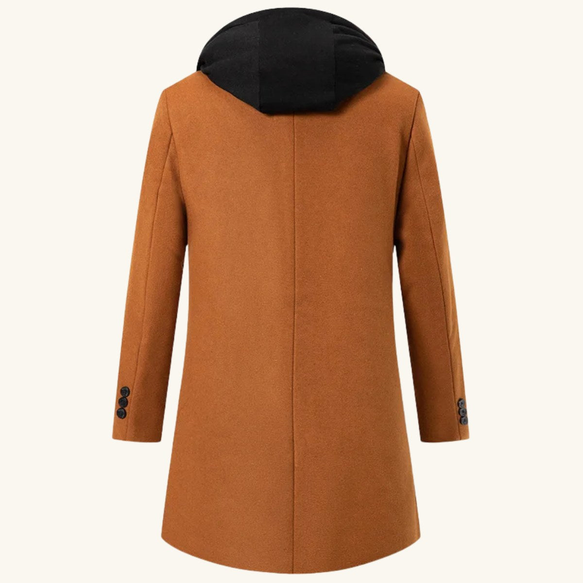 Lincoln | Men's Hooded Wool Overcoat, Quilted Lining Autumn Coat | Bella Blue