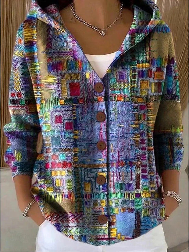 Loane | Women's Button Hooded Cardigan, Warm Everyday Jumper | Bella Blue