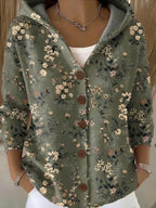 Loane | Women's Button Hooded Cardigan, Warm Everyday Jumper | Bella Blue
