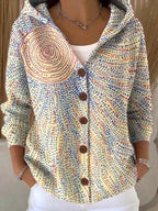 Loane | Women's Button Hooded Cardigan, Warm Everyday Jumper | Bella Blue