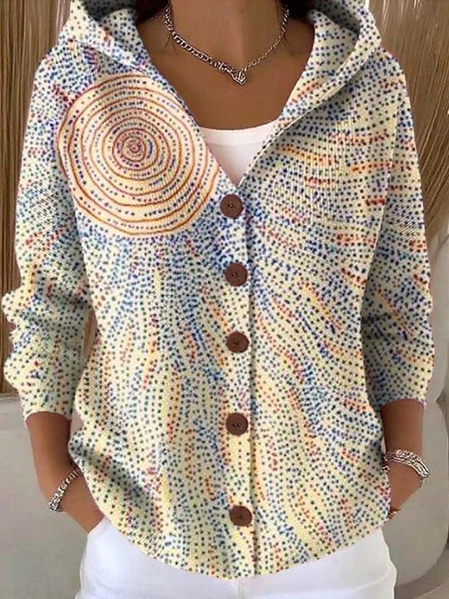 Loane | Women's Button Hooded Cardigan, Warm Everyday Jumper | Bella Blue