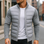 Logan | Men's Quilted Padded Jacket, Structured Everyday Jacket | Bella Blue | Light Grey