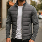 Logan | Men's Quilted Padded Jacket, Structured Everyday Jacket | Bella Blue | Dark Grey