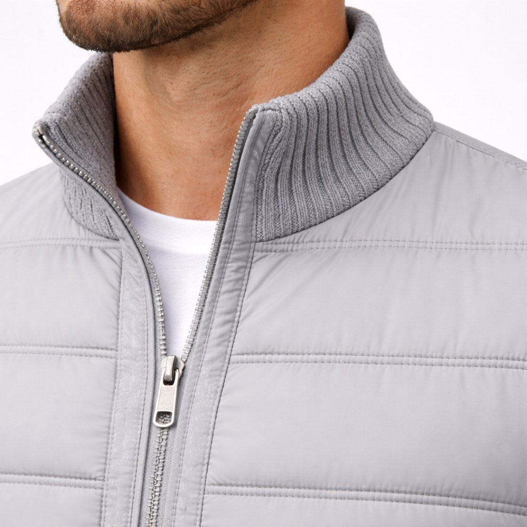 Logan | Men's Quilted Padded Jacket, Structured Everyday Jacket | Bella Blue