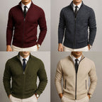 Logan | Men's Zip-Front Cardigan, Long Sleeve Knit Jumper | Bella Blue
