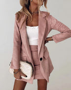 Lola | Women's Tailored Blazer and Mini Skirt Set, Two-Piece Suit | Bella Blue