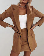 Lola | Women's Tailored Blazer and Mini Skirt Set, Two-Piece Suit | Bella Blue